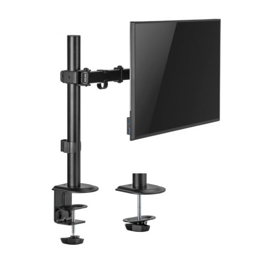 AISENS Supporto Da Tavolo Eco Per Monitor/TV, Girevole E Inclinabile, 2 Bracci, Per Schermi 17-32 Pollici, Carico 9kg, VESA 75/100, Nero