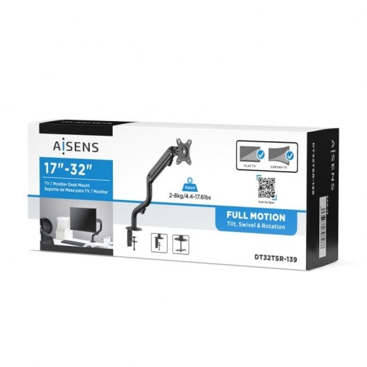 Aisens DT32TSR-139 Suporte de Secretária Contrapeso para Monitor/TV 17”-32” VESA 100x100 Máx 8Kg