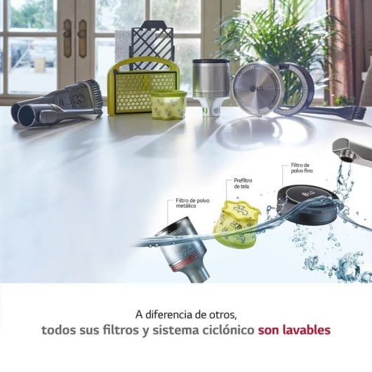 LG A9T-ULTRA2C Aspirador Escoba 210W con Doble Batería y Autovaciado