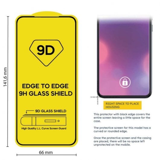 OcioDual Premium 9D Displayschutzfolie aus gehärtetem Glas mit schwarzem Rand für Samsung Galaxy S22
