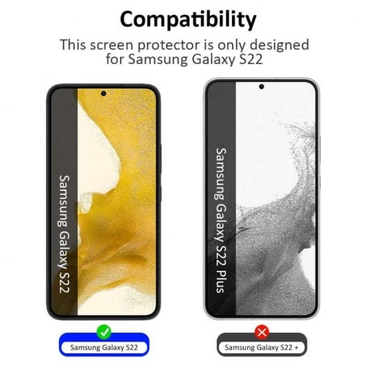 OcioDual Premium 9D Displayschutzfolie aus gehärtetem Glas mit schwarzem Rand für Samsung Galaxy S22