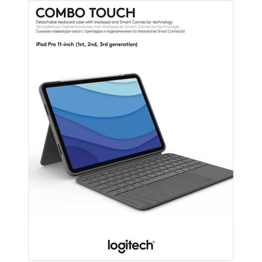 Custodia con tastiera Logitech Combo Touch per iPad Pro 11" francese AZERTY Grigio