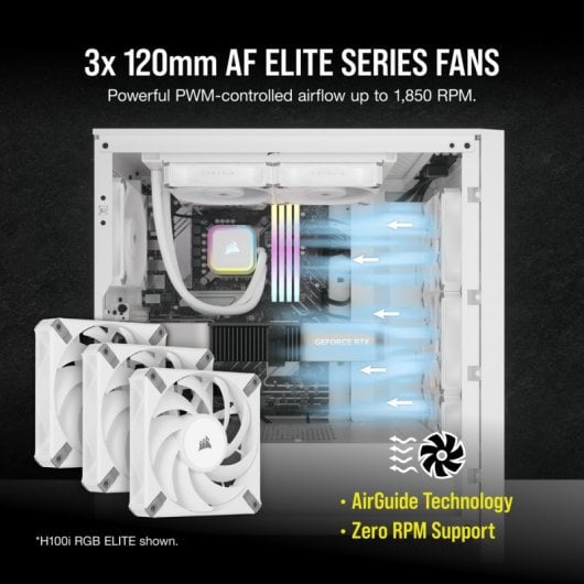 Corsair iCUE H150i RGB ELITE Kit de Refrigeração Líquida 360mm Branco