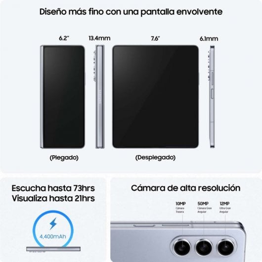 Samsung Galaxy Z Fold5 12/512GB Azul Glaciar + Cargador de Pared 25W