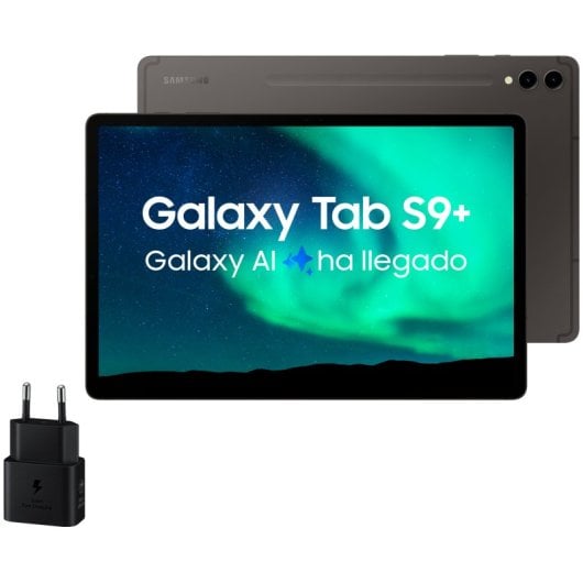 Samsung Galaxy Tab S9 Plus WiFi 12/512GB Gris + Cargador 25W