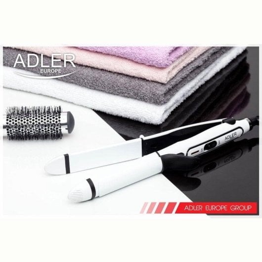 Plancha de pelo Adler AD 2104 2 en 1 cerámica cable 360º blanca