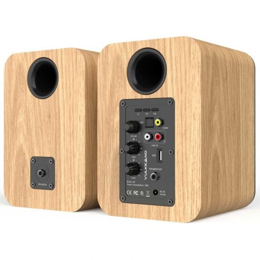 Vulkkano A4 Enceintes de monitoring actives Bluetooth 50W Marron