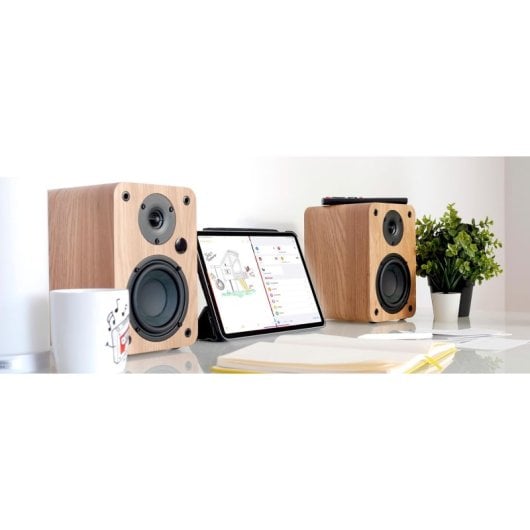 Vulkkano A4 Enceintes de monitoring actives Bluetooth 50W Marron