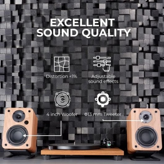 Vulkkano A4 ARC Enceintes de monitoring actives Bluetooth 50W Marron