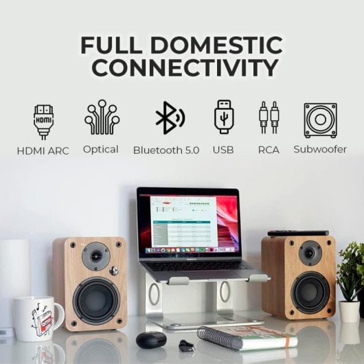Vulkkano A4 ARC Enceintes de monitoring actives Bluetooth 50W Noir