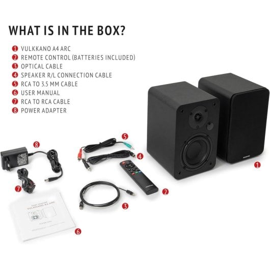 Vulkkano A4 ARC Enceintes de monitoring actives Bluetooth 50W Noir