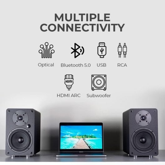 Vulkkano A5 ARC Enceintes de monitoring actives Bluetooth 100W Noir