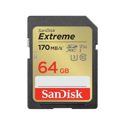 Cartão de Memória SanDisk Extreme SDXC 64GB UHS-I V30 170MBs Classe 10