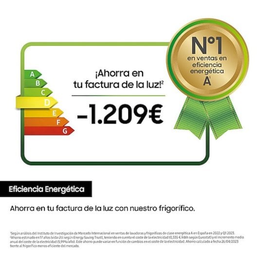 Samsung RB34C602DSA Frigorífico Combi No Frost D Acero Inoxidable