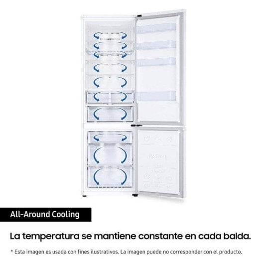 Frigorífico Combi Samsung RB38C605CWWEF No Frost 203cm 390L C Branco WiFi IA