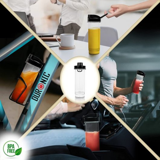 Duronic BL510 Mini Batidora Eléctrica con Botella de 570ml 500W Negra