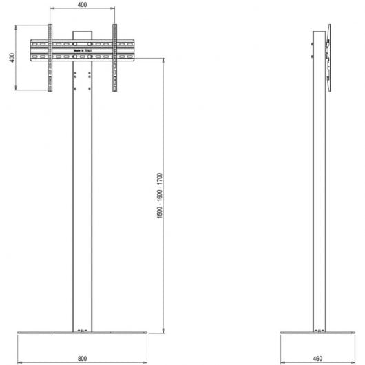 Kimex Showcase Support pour écrans 32"-65" VESA 400x400 Max. 50Kg