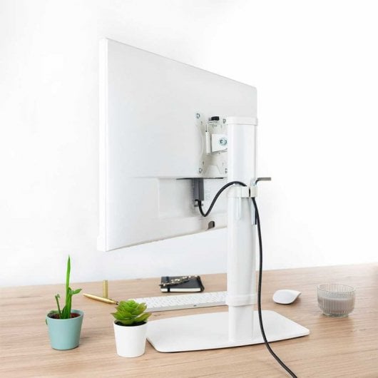 TooQ DB4032TNR-W Support de Table Pivotant/Inclinable pour Moniteur 17"-27" VESA 100x100 Max 6Kg