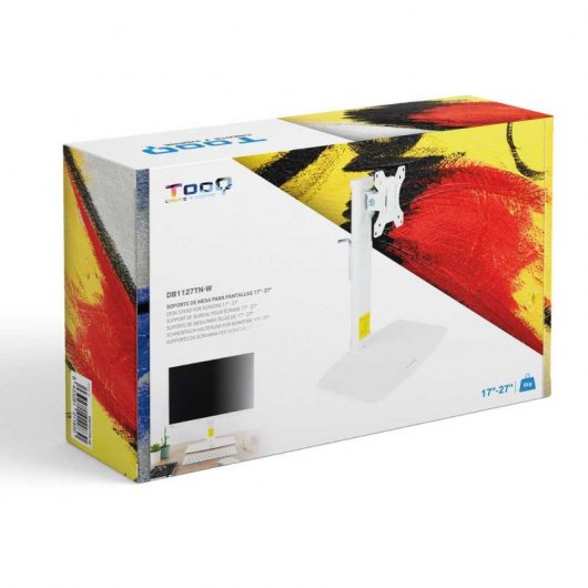 TooQ DB4032TNR-W Support de Table Pivotant/Inclinable pour Moniteur 17"-27" VESA 100x100 Max 6Kg