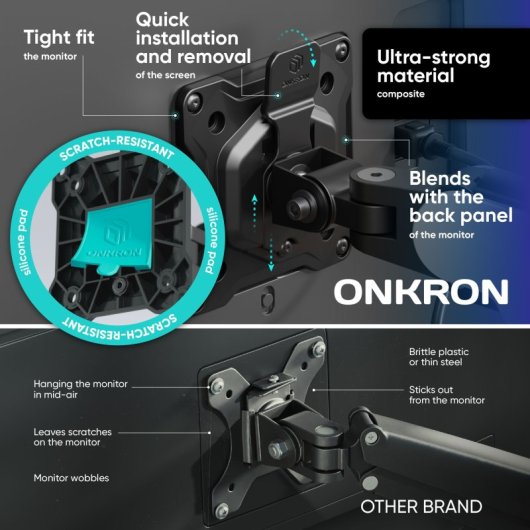 Support de bras articulé de bureau Onkron G50-B pour moniteur 13"-32" VESA 100x100 Max 8 Kg