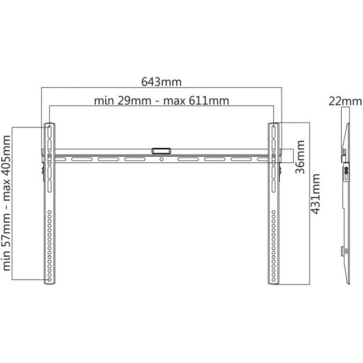 Kimex 012-1147 Suporte TV Fixo de Parede 37 a 70'' VESA 200x200 a 600x400 Máx 40Kg