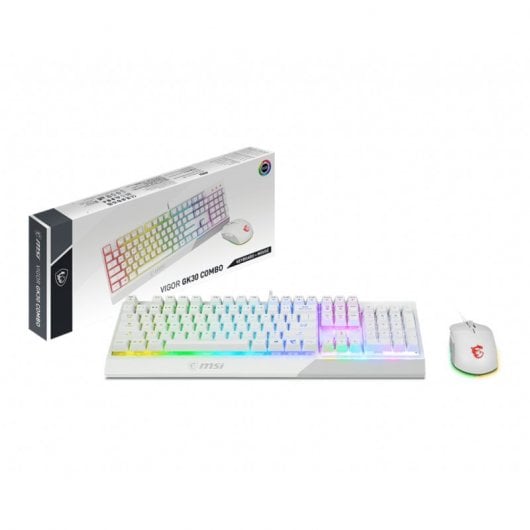 MSI Vigor GK30 Combo White Teclado y Ratón USB QWERTY Francés Blanco