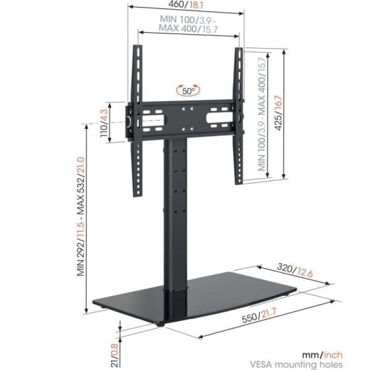 Vogel's MS 3085 Suporte de Mesa para TV 32"-65" VESA 400x400 Máx 25Kg