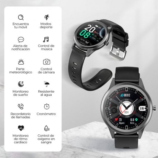 Montre intelligente Ksix Globe 1,28" gris argenté
