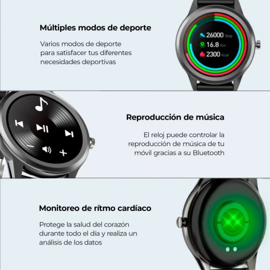 Smartwatch Ksix Globe 1.28" Grigio Argento