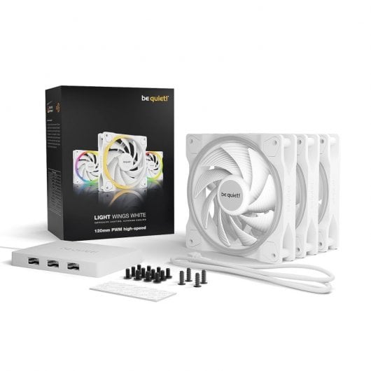 be quiet! Light Wings White | 120mm PWM high-speed Triple-Pack Case per computer Ventilatore 12 cm Bianco 3 pz