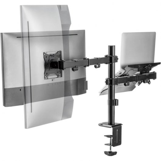 Ewent EW1519 Soporte de Escritorio para Monitor hasta 32" Máx. 8kg y Portátil hasta 15,6" Máx. 4kg