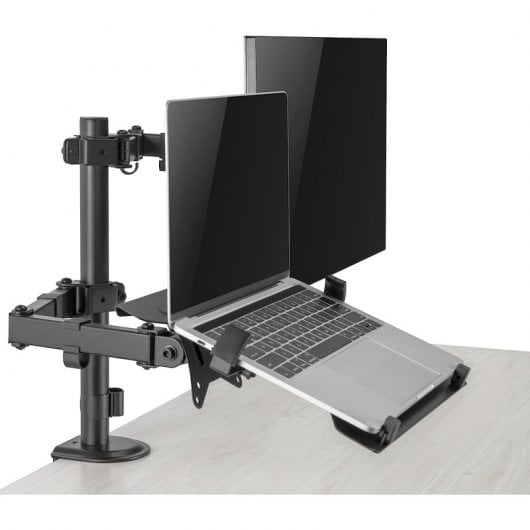 Ewent EW1519 Soporte de Escritorio para Monitor hasta 32" Máx. 8kg y Portátil hasta 15,6" Máx. 4kg