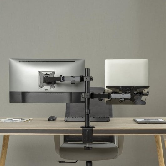 Ewent EW1519 Soporte de Escritorio para Monitor hasta 32" Máx. 8kg y Portátil hasta 15,6" Máx. 4kg