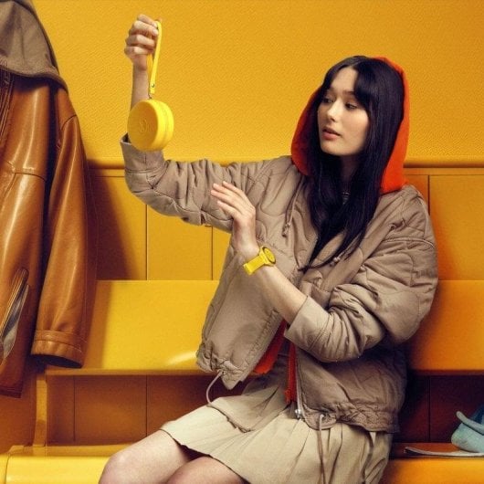 Forever Colorum CW-300 Bluetooth 43mm IPS Jaune S/M Étanche IP68 Pulsomètre Suivi Sommeil