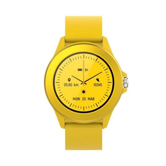 Forever Colorum CW-300 Bluetooth 43mm IPS Jaune S/M Étanche IP68 Pulsomètre Suivi Sommeil