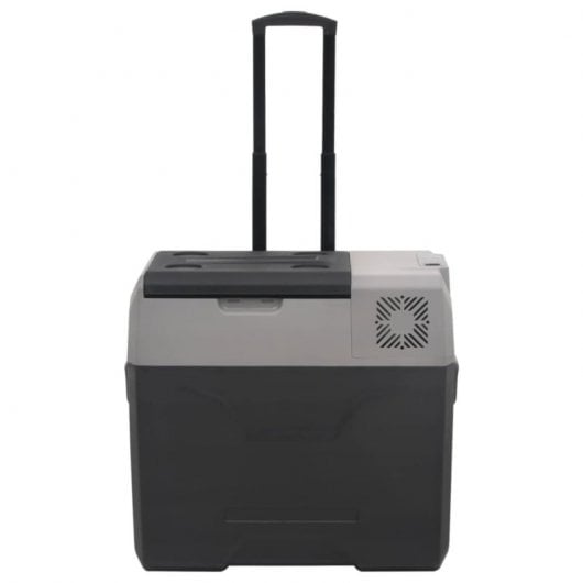 vidaXL Geleira Portátil com Rodas e Adaptador de Corrente 12-24V/100-240V 40L Preto/Cinzento