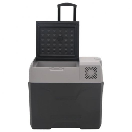 vidaXL Réfrigérateur portable avec roulettes et adaptateur secteur 12-24V/100-240V 30L Noir/Gris
