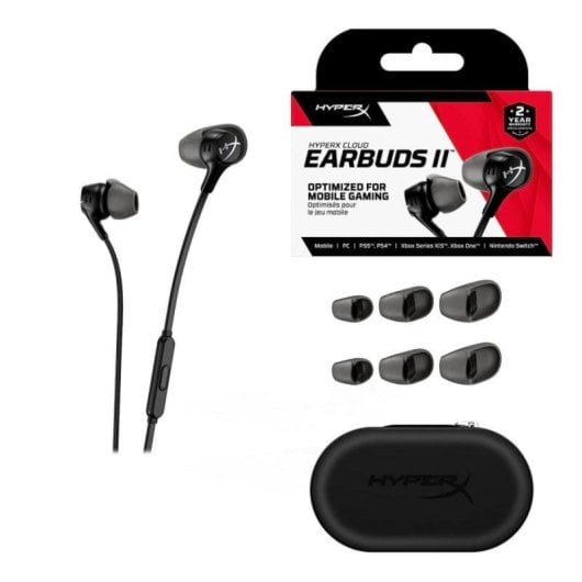 Auriculares HyperX Cloud EarBuds II con cable, Klinkenanschluss, Gaming, Mikrofon, Schwarz