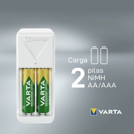 Mini caricabatterie Varta per 2 batterie ricaricabili AA 2100 mAh