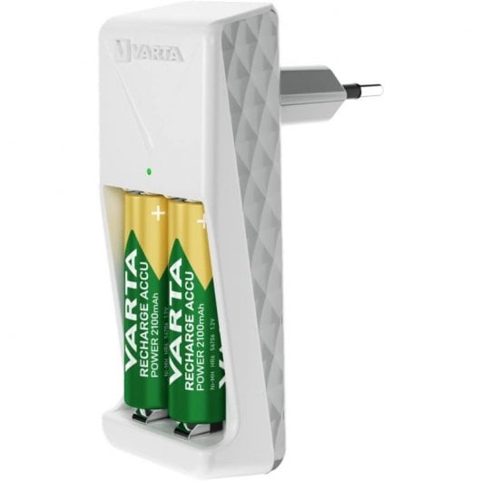 Minicarregador Varta para 2 baterias recarregáveis AAA 800 mAh