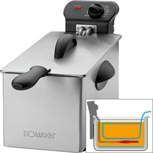 Bomann FR 2264 CB Fritadeira Elétrica Convencional 3L 2000W Aço Inoxidável