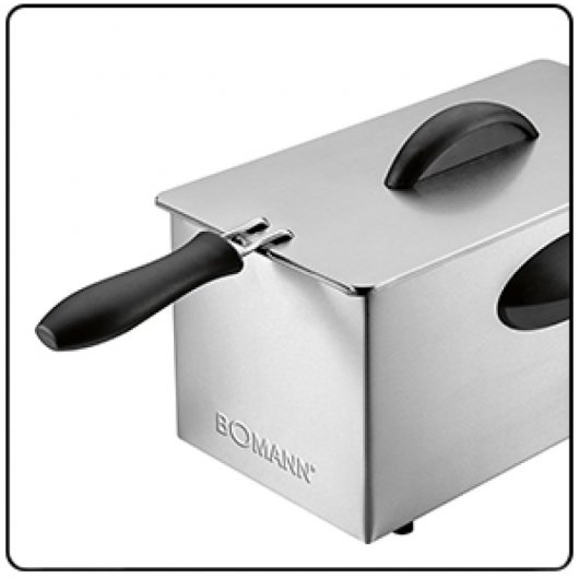 Bomann FR 2264 CB Fritadeira Elétrica Convencional 3L 2000W Aço Inoxidável