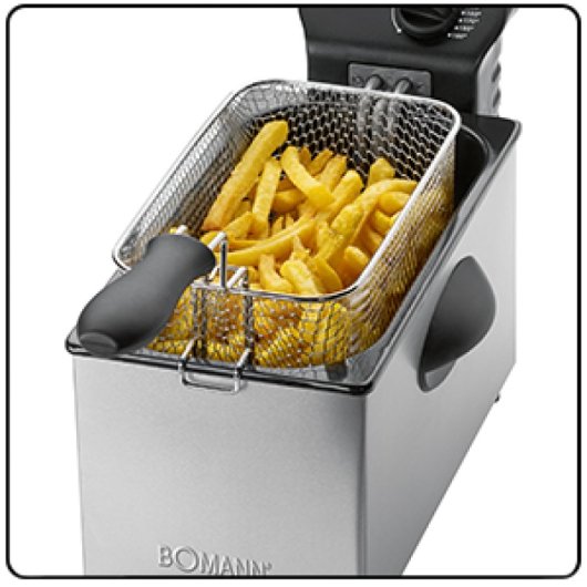 Bomann FR 2264 CB Fritadeira Elétrica Convencional 3L 2000W Aço Inoxidável