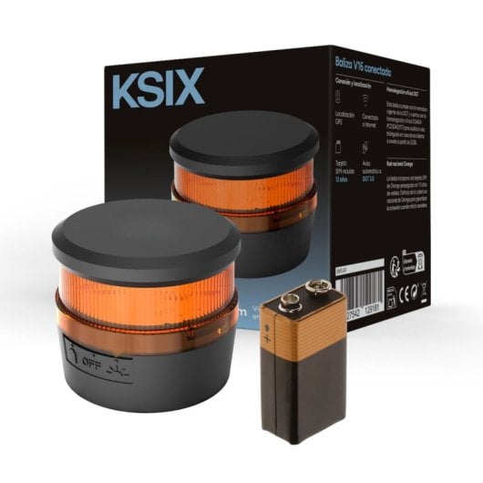 Ksix Safety Light IoT Luz de Emergencia V16 Homologada DGT Magnética