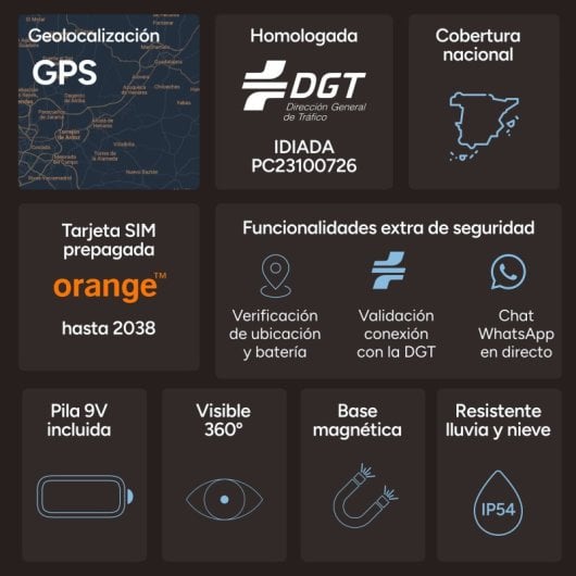 Ksix Safety Light IoT Luz de Emergencia V16 Homologada DGT Magnética