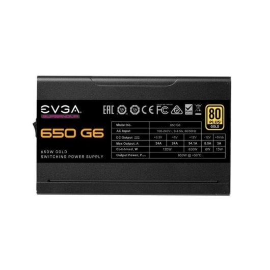 Fuente de alimentación EVGA SuperNOVA 650 G6 650W Modular 80 PLUS Gold ultra silenciosa