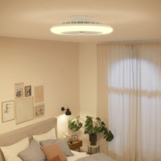 Ventilateur de Plafond avec Lumière Philips Amigo 48W 49cm 3 Vitesses Télécommande Fonction Hiver LED