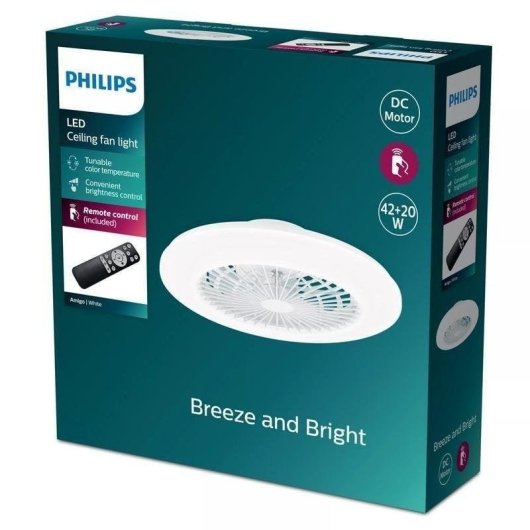 Philips Lighting Ventilador de Techo Amigo con Luz Led y Mando Blanco