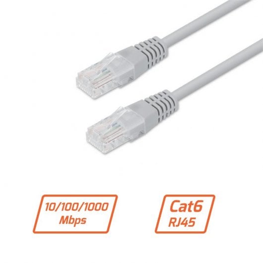 PcCom Essential Cable de Red RJ45 Cat6 UTP CU AWG24 hasta 1000Mbps 1m Gris