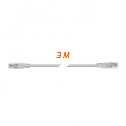 PcCom Essential Cabo de rede RJ45 Cat6 UTP CU AWG24 até 1000Mbps 3m Cinza